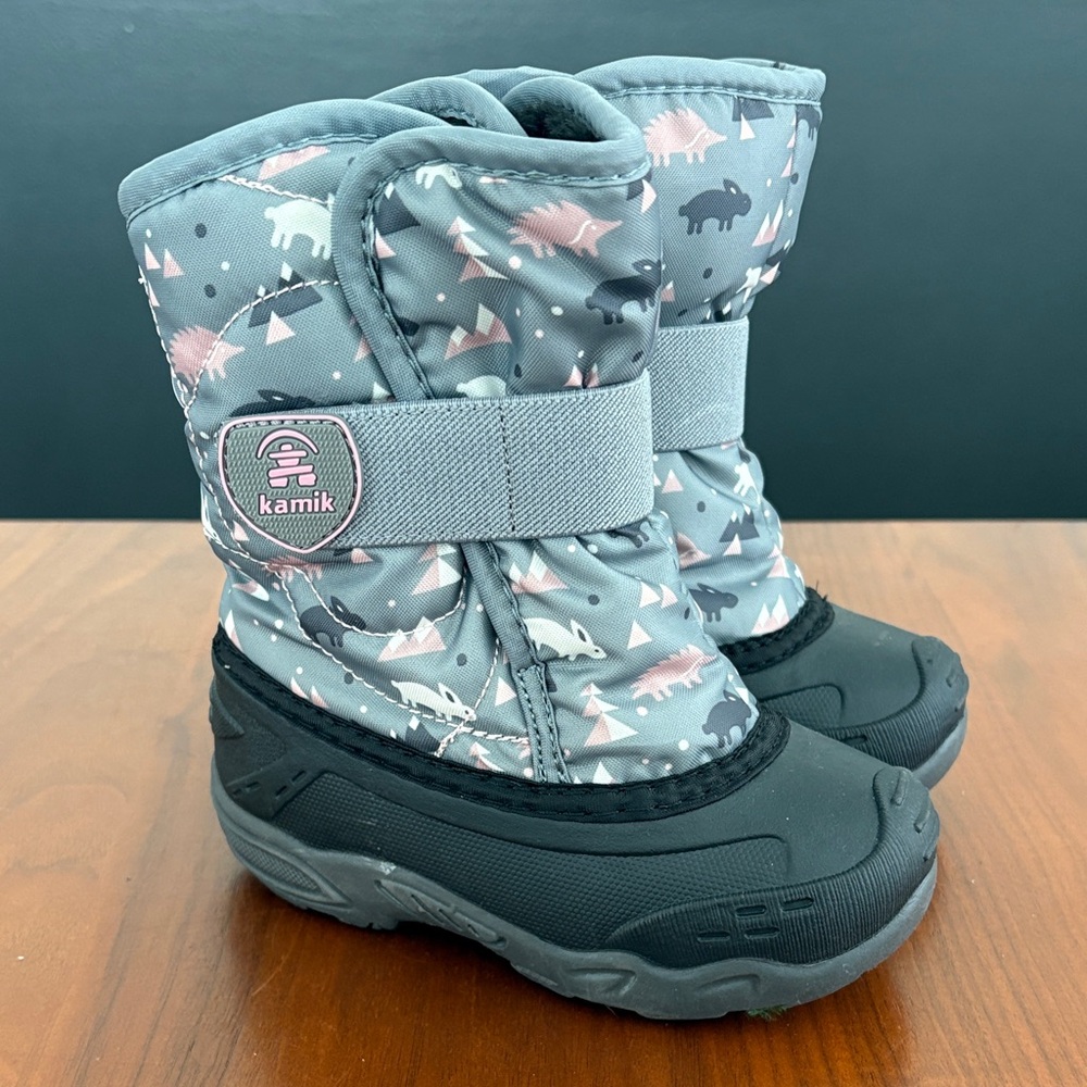 KAMIK, Snowbug 6, kids waterproof snow boots, size 9